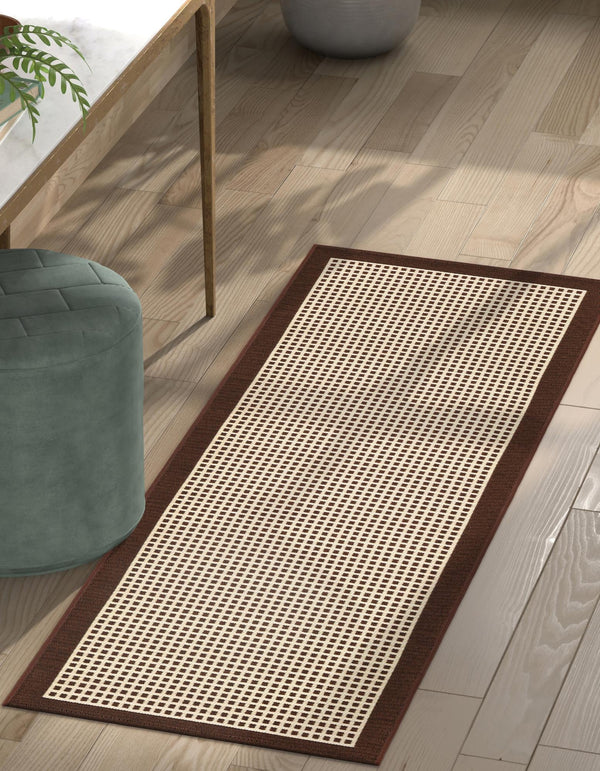 Terrace Fringe Collection Area Rug - Oceanside Runner Brown  lifestyle 47