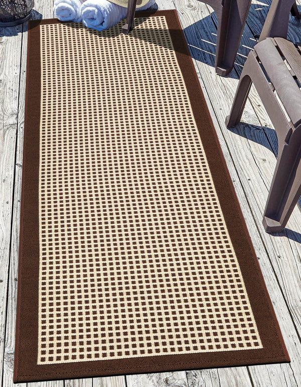 Terrace Fringe Collection Area Rug - Oceanside Runner Brown  lifestyle 56
