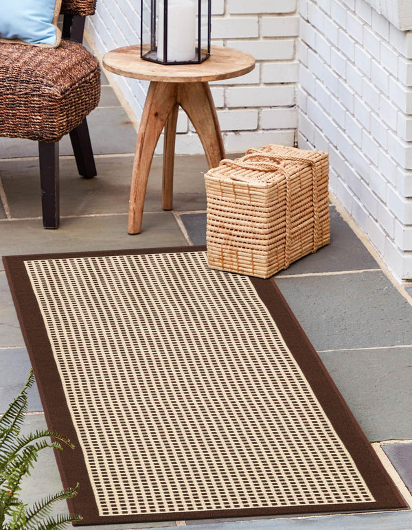 Terrace Fringe Collection Area Rug - Oceanside Runner Brown  lifestyle 74