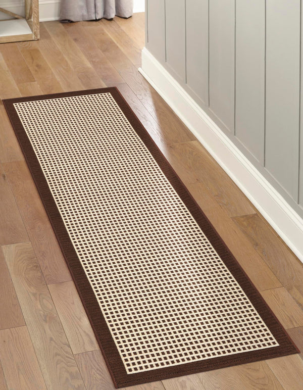 Terrace Fringe Collection Area Rug - Oceanside Runner Brown  lifestyle 83