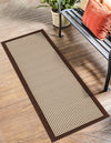 Terrace Fringe Collection Area Rug - Oceanside Runner Brown  lifestyle 92