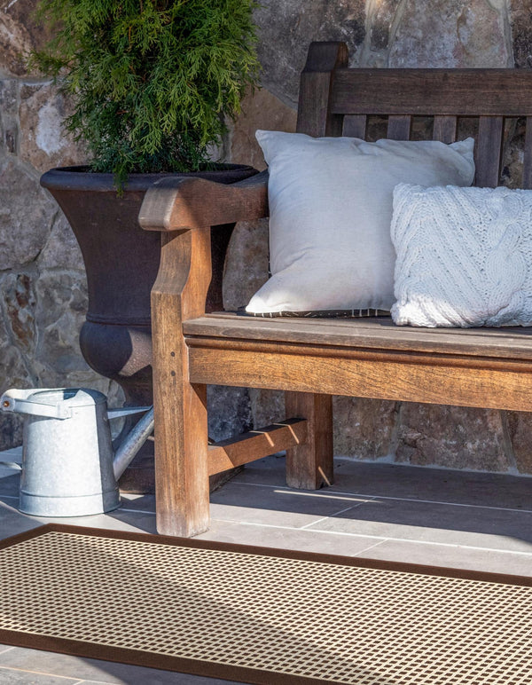 Terrace Fringe Collection Area Rug - Oceanside Runner Brown  lifestyle 110