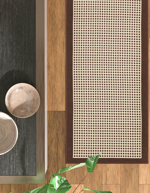 Terrace Fringe Collection Area Rug - Oceanside Runner Brown  lifestyle 119