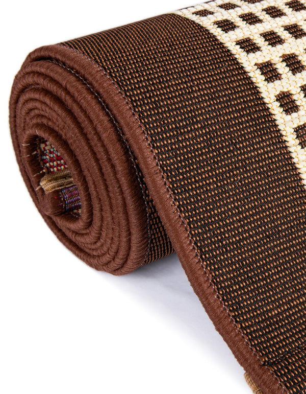 Terrace Fringe Collection Area Rug - Oceanside Runner Brown  lifestyle 151