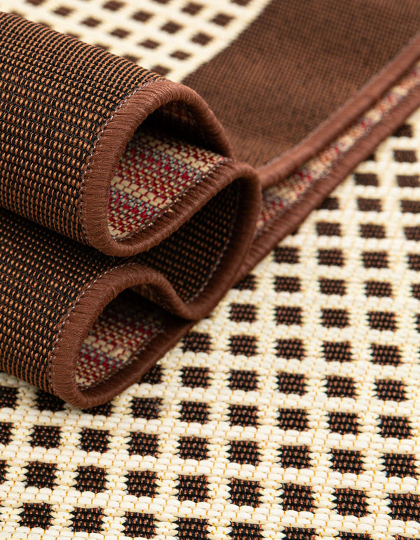 Terrace Fringe Collection Area Rug - Oceanside Runner Brown  lifestyle 154