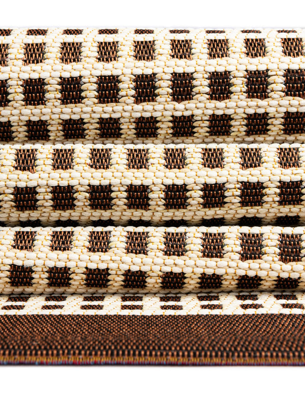 Terrace Fringe Collection Area Rug - Oceanside Runner Brown  lifestyle 157