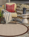 Terrace Fringe Collection Area Rug - Oceanside Round Brown  lifestyle 40