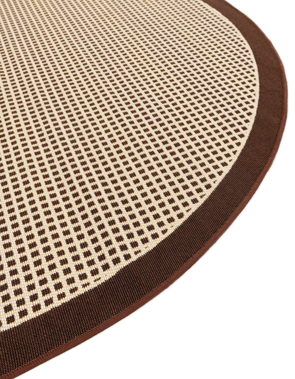 Terrace Fringe Collection Area Rug - Oceanside Round Brown  lifestyle 133