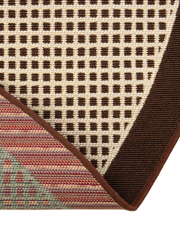 Terrace Fringe Collection Area Rug - Oceanside Round Brown  lifestyle 142