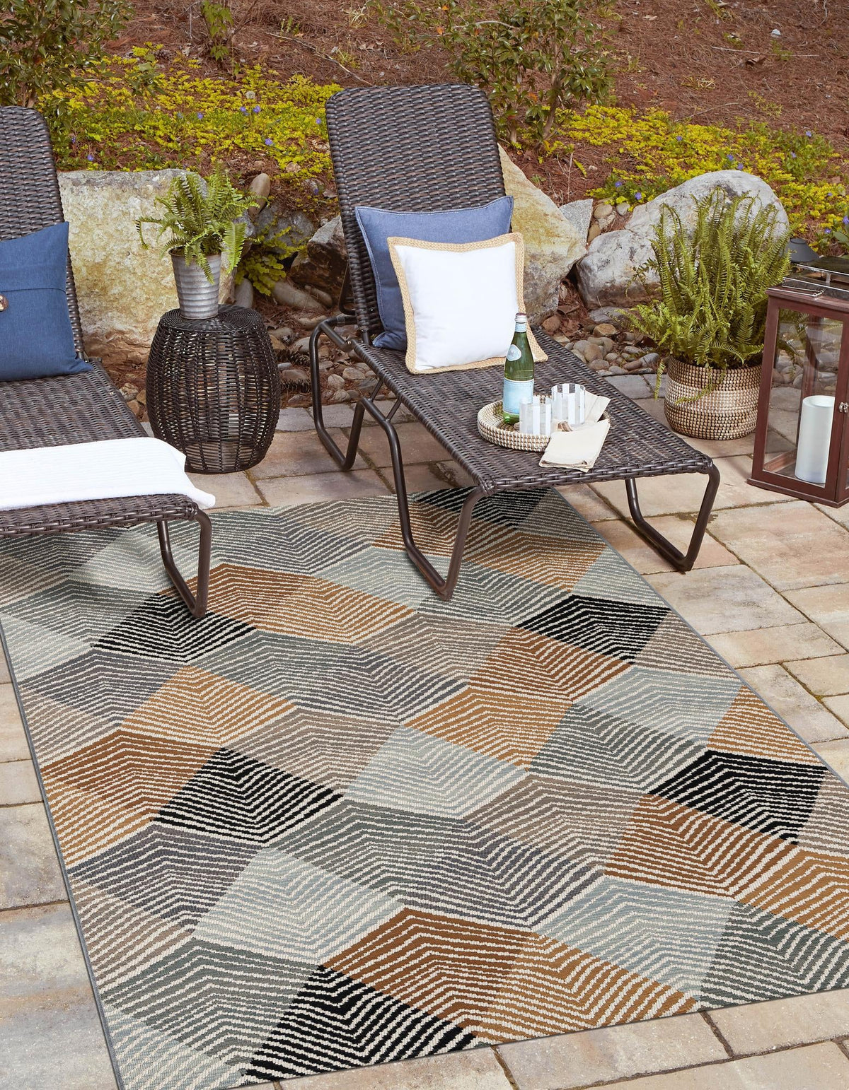 Urban Terrace Collection Area Rug - Metropolis Rectangle Gray  lifestyle 2