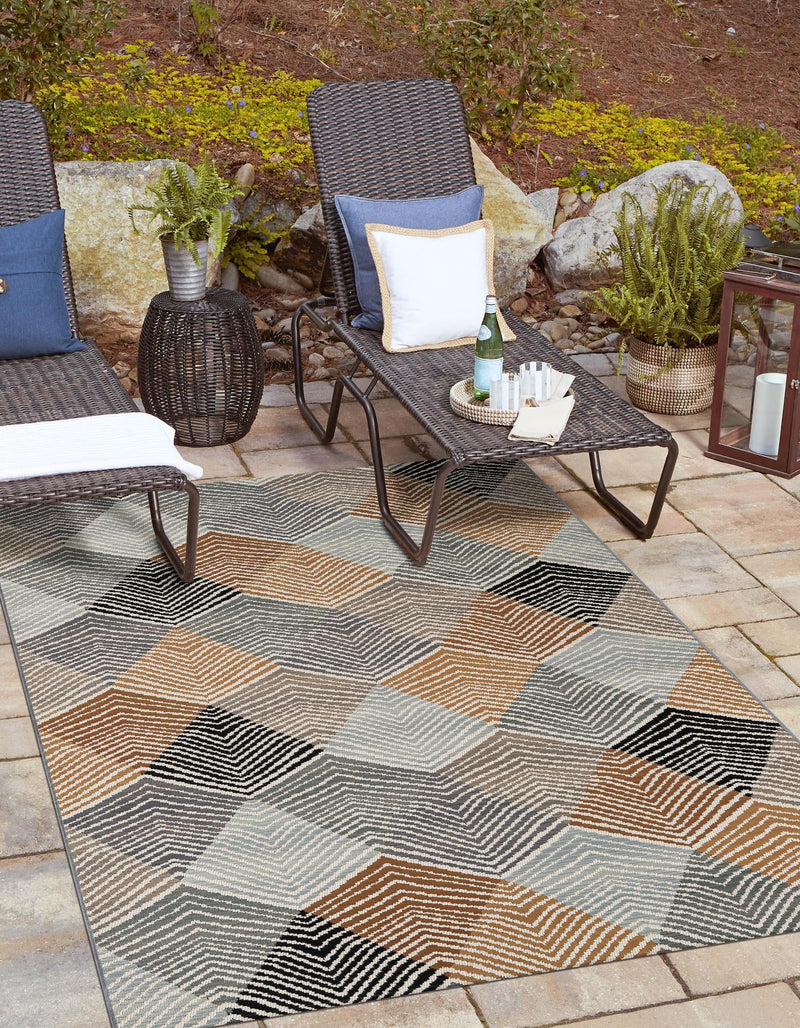 Urban Terrace Collection Area Rug - Metropolis Rectangle Gray  lifestyle 2