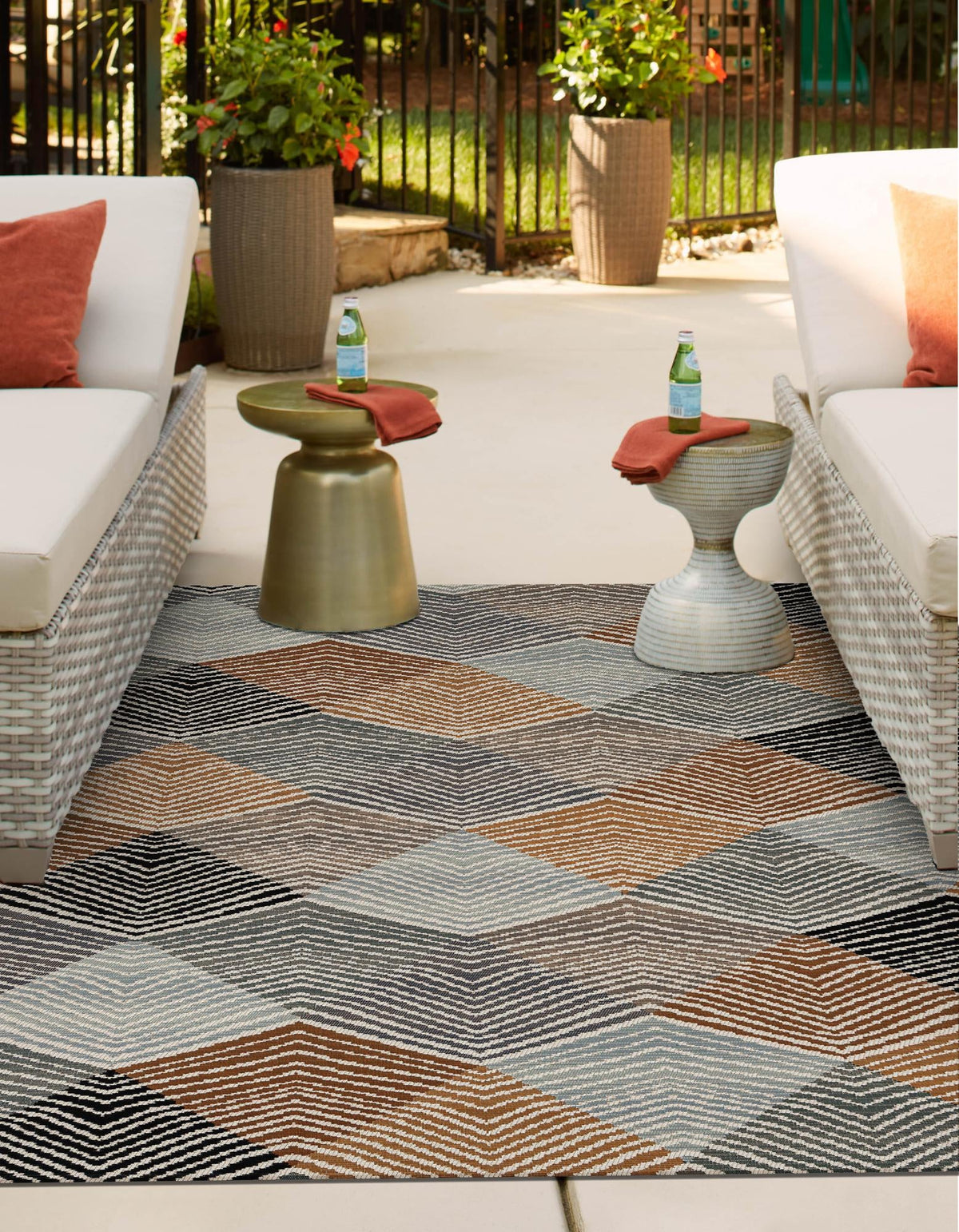 Urban Terrace Collection Area Rug - Metropolis Rectangle Gray  lifestyle 3