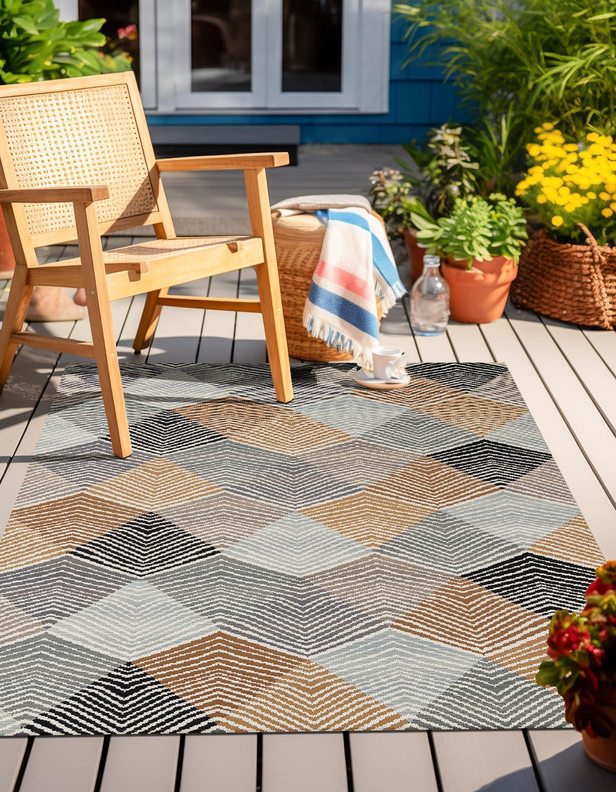 Urban Terrace Collection Area Rug - Metropolis Rectangle Gray  lifestyle 6