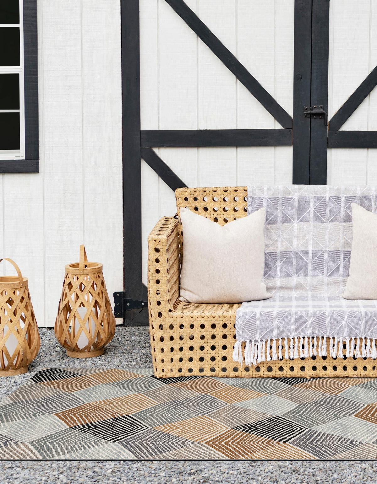 Urban Terrace Collection Area Rug - Metropolis Rectangle Gray  lifestyle 9