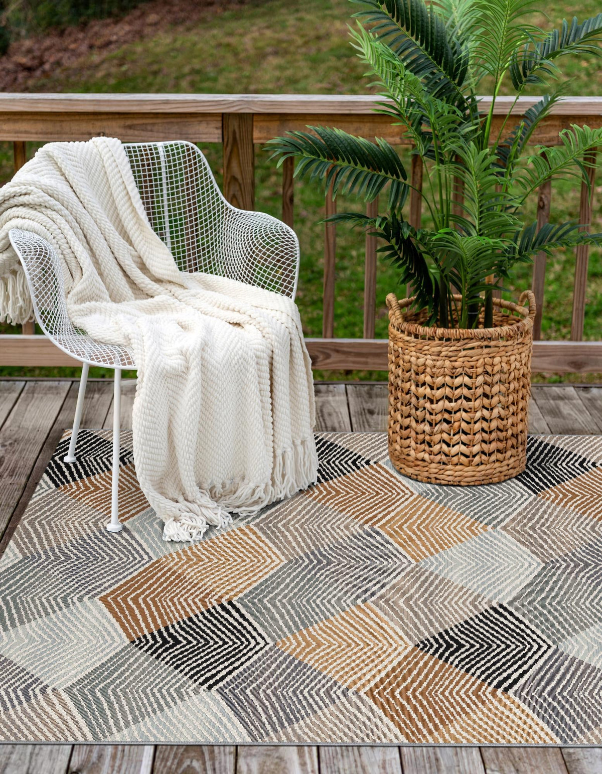 Urban Terrace Collection Area Rug - Metropolis Rectangle Gray  lifestyle 11
