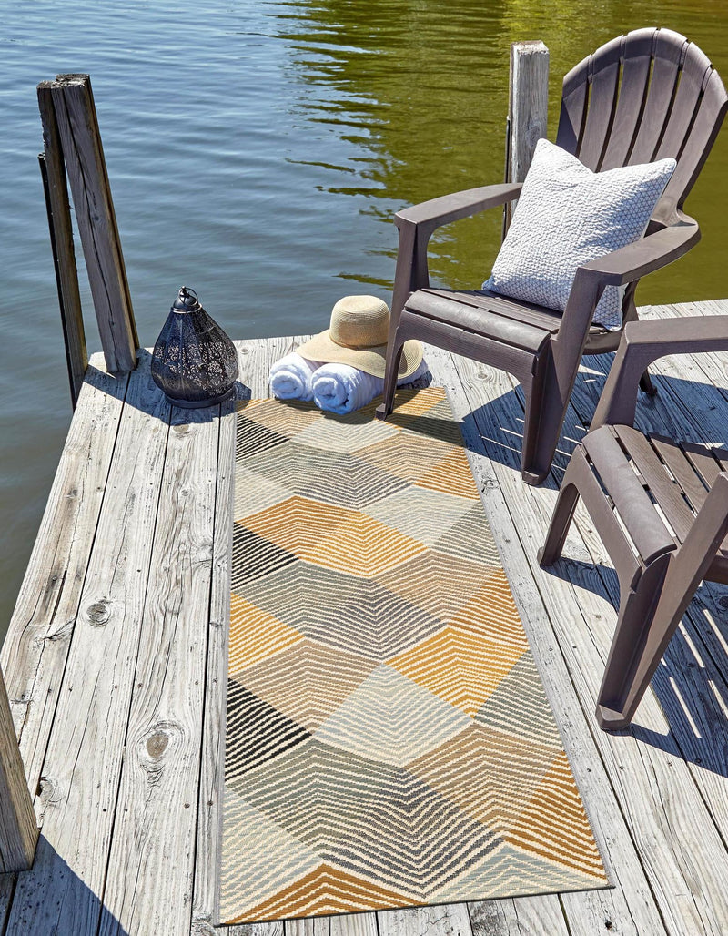 Urban Terrace Collection Area Rug - Metropolis Runner Gray  lifestyle 43