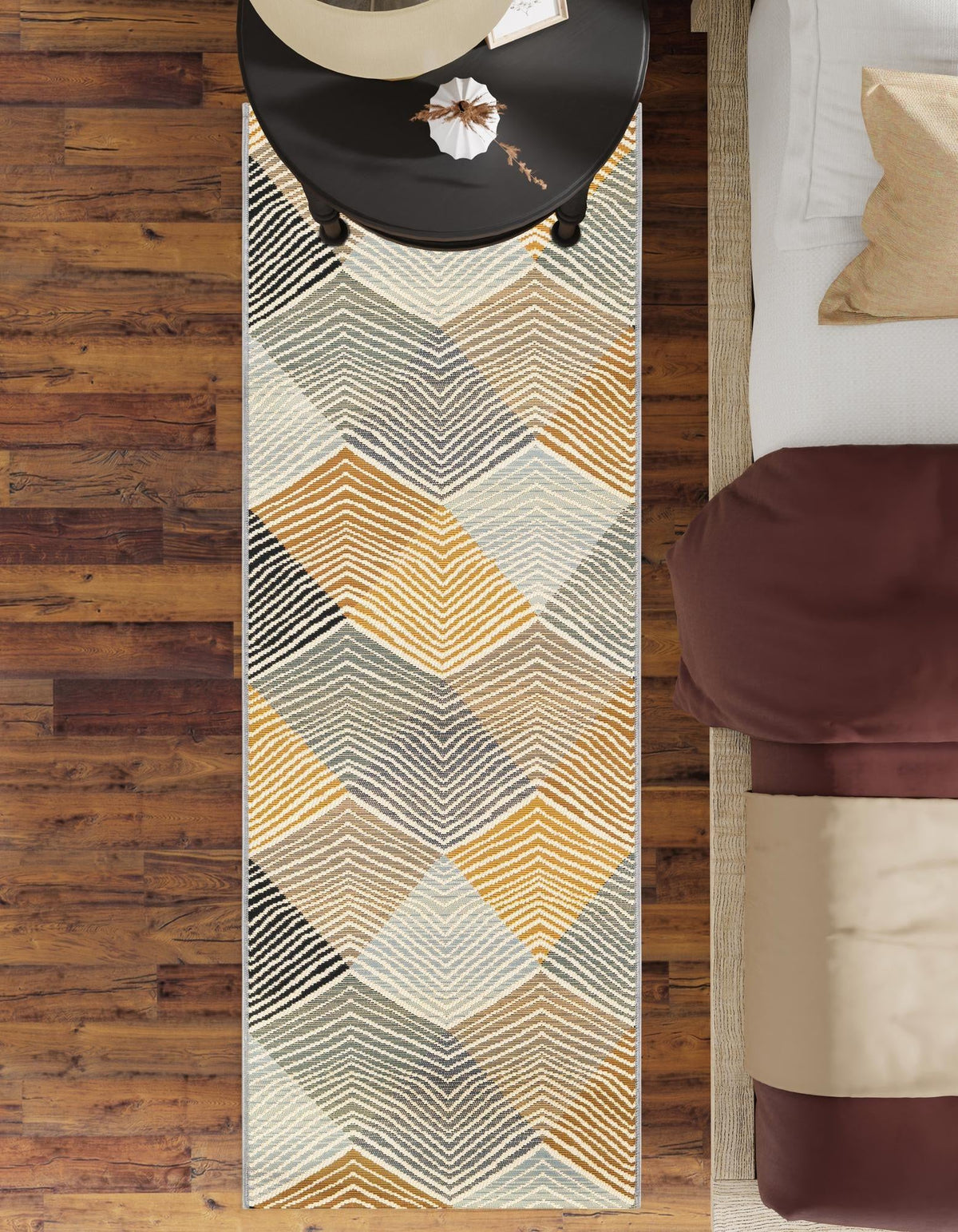 Urban Terrace Collection Area Rug - Metropolis Runner Gray  lifestyle 55