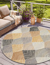 Urban Terrace Collection Area Rug - Metropolis Round Gray  lifestyle 27