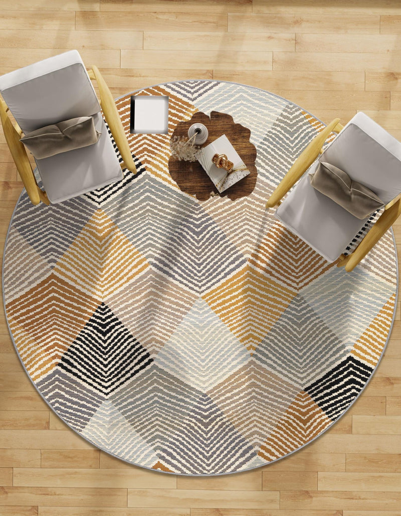 Urban Terrace Collection Area Rug - Metropolis Round Gray  lifestyle 54