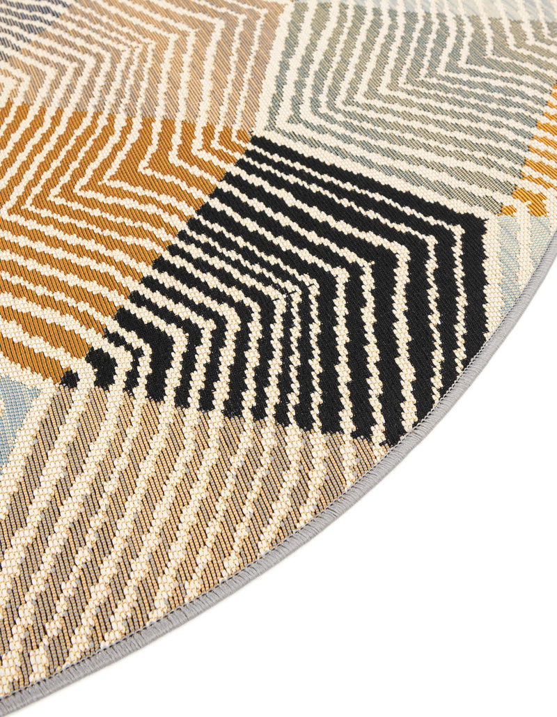 Urban Terrace Collection Area Rug - Metropolis Round Gray  lifestyle 63