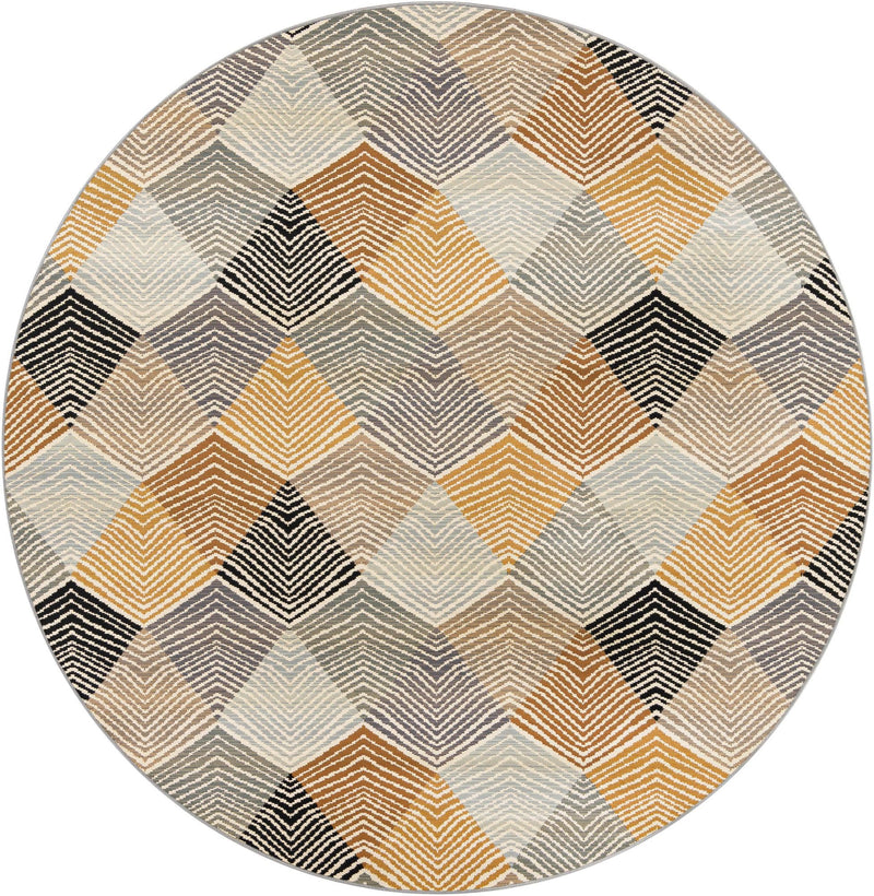 Urban Terrace Collection Area Rug - Metropolis Round Gray  lifestyle 43