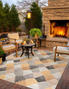 Urban Terrace Collection Area Rug - Metropolis Square Gray  lifestyle 26