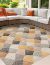 Urban Terrace Collection Area Rug - Metropolis Square Gray  lifestyle 29