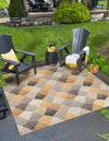 Urban Terrace Collection Area Rug - Metropolis Square Gray  lifestyle 32