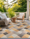 Urban Terrace Collection Area Rug - Metropolis Square Gray  lifestyle 38