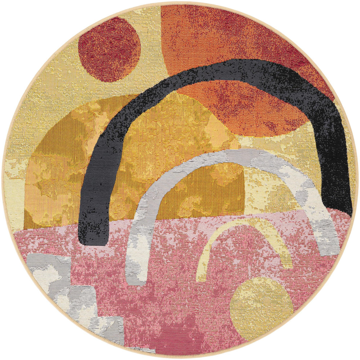 Urban Terrace Collection Area Rug -  Skyline Round Multi  lifestyle 47