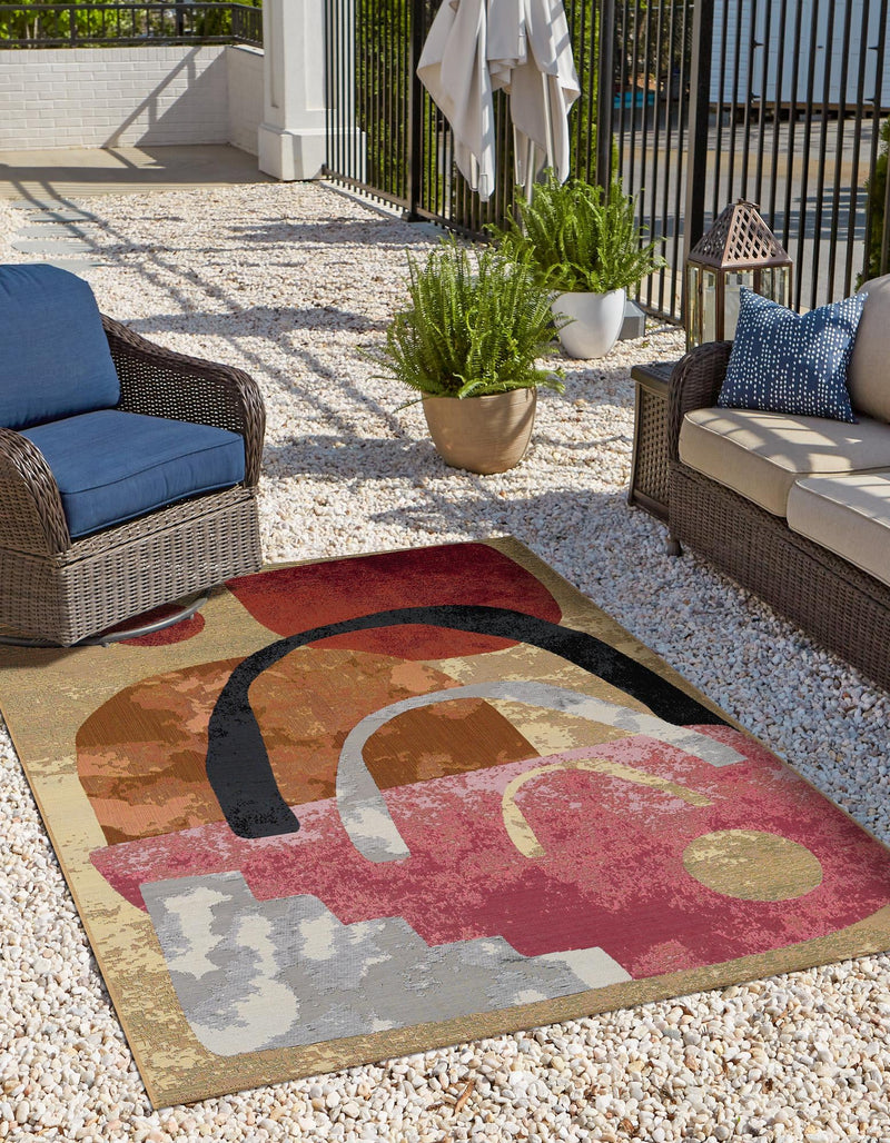 Urban Terrace Collection Area Rug -  Skyline Rectangle Multi  lifestyle 2