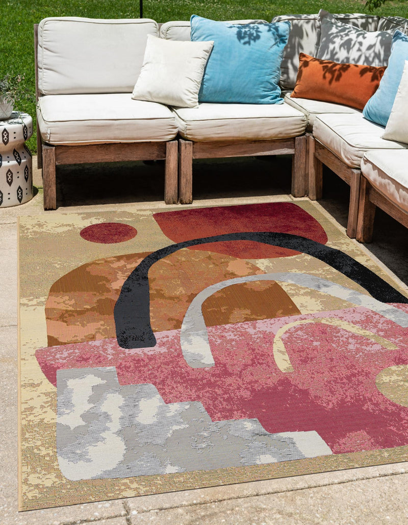 Urban Terrace Collection Area Rug -  Skyline Rectangle Multi  lifestyle 4