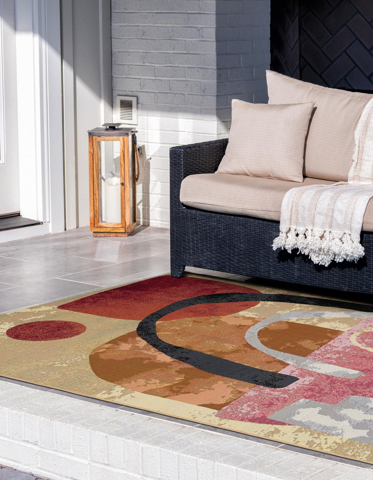 Urban Terrace Collection Area Rug -  Skyline Rectangle Multi  lifestyle 5