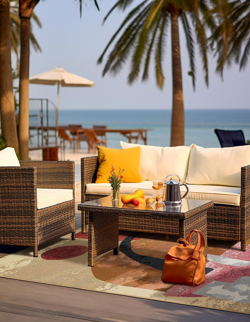 Urban Terrace Collection Area Rug -  Skyline Rectangle Multi  lifestyle 7
