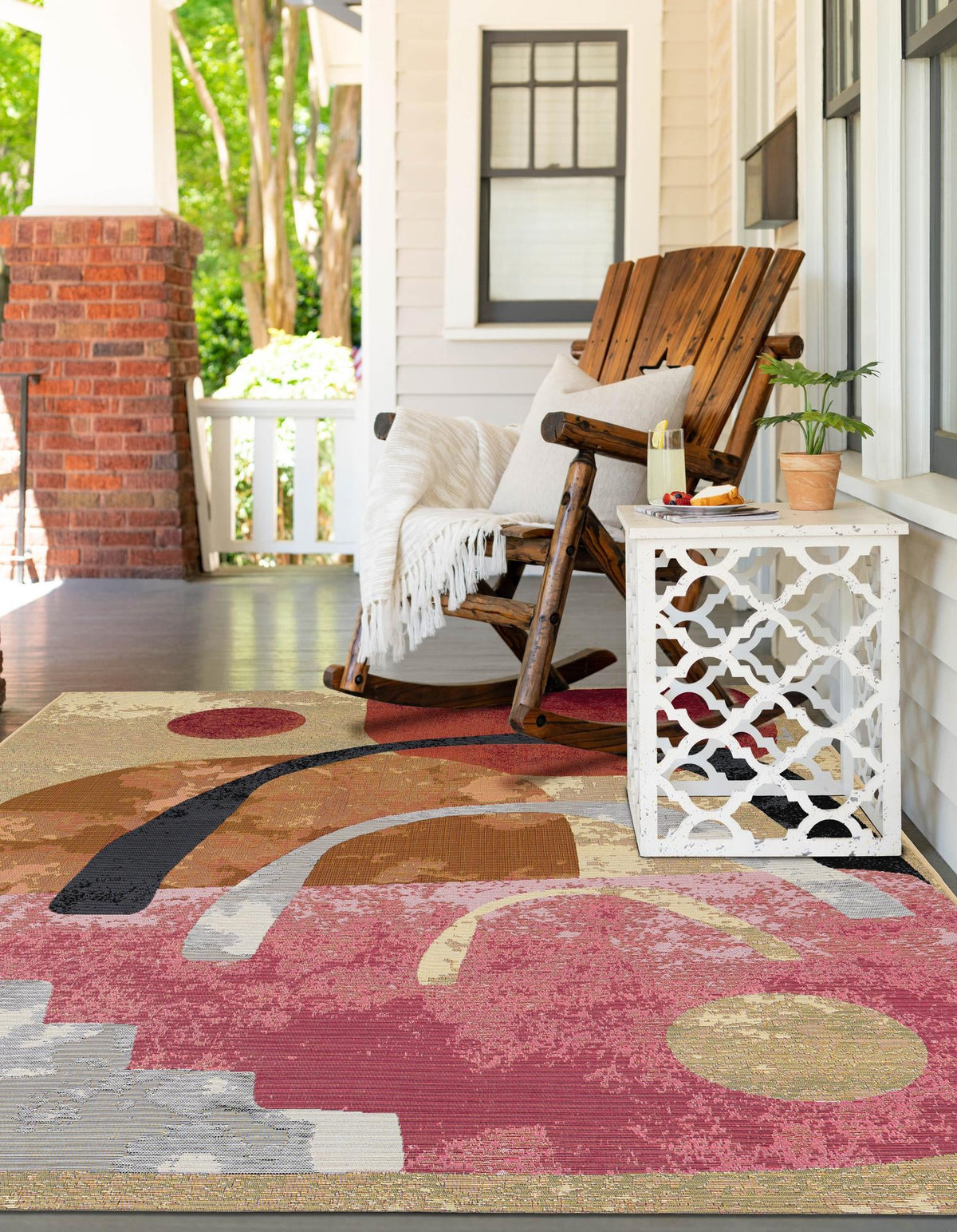 Urban Terrace Collection Area Rug -  Skyline Rectangle Multi  lifestyle 8