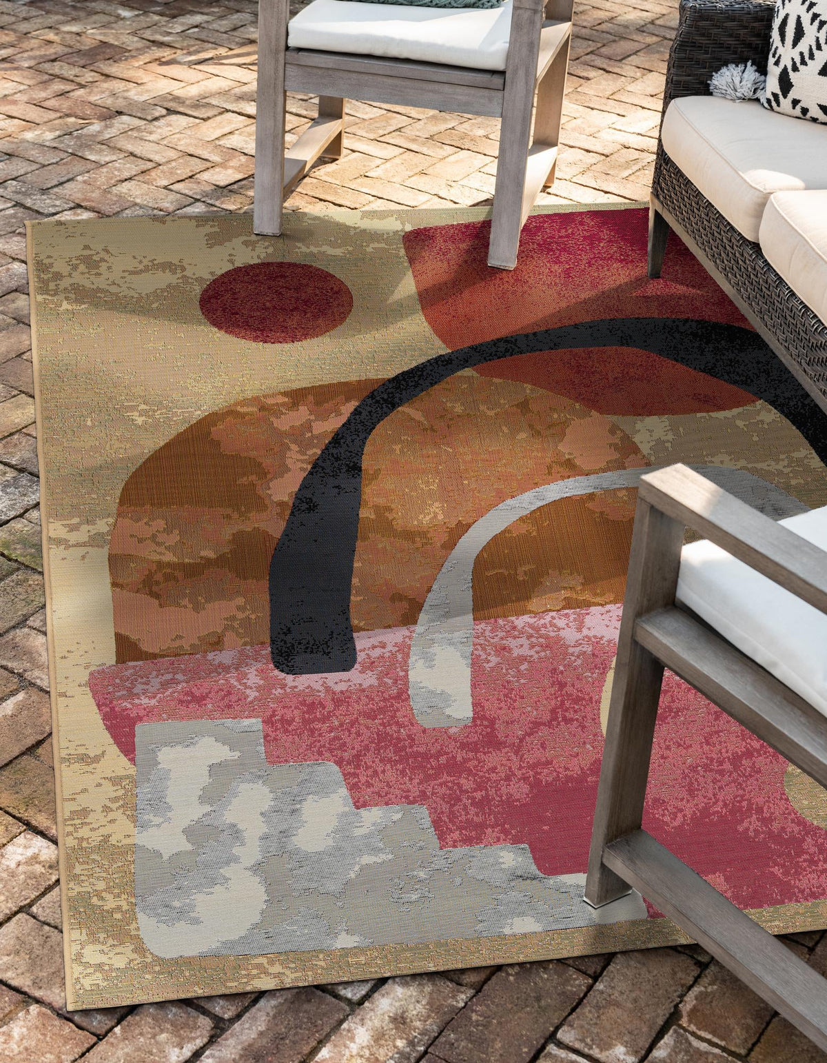 Urban Terrace Collection Area Rug -  Skyline Rectangle Multi  lifestyle 9