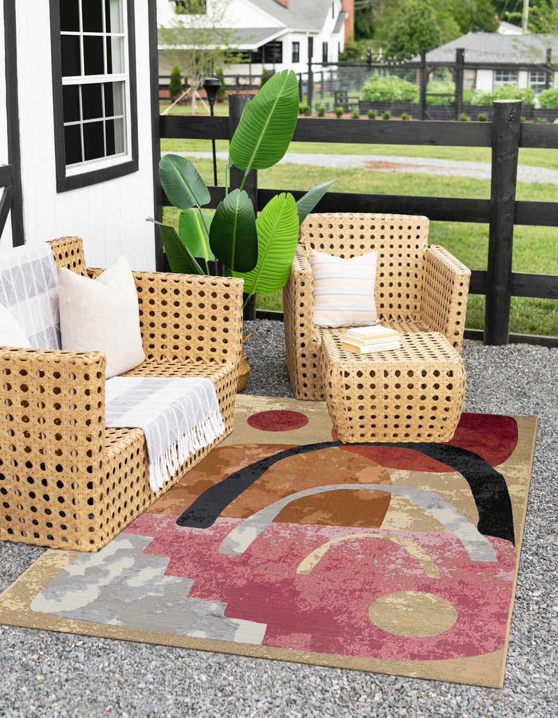 Urban Terrace Collection Area Rug -  Skyline Rectangle Multi  lifestyle 10
