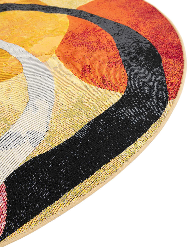 Urban Terrace Collection Area Rug -  Skyline Round Multi  lifestyle 63