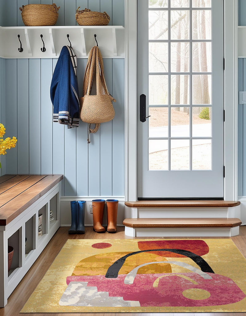 Urban Terrace Collection Area Rug -  Skyline Square Multi  lifestyle 29