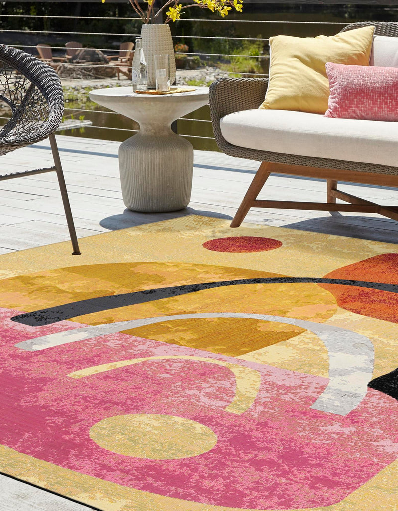 Urban Terrace Collection Area Rug -  Skyline Square Multi  lifestyle 32