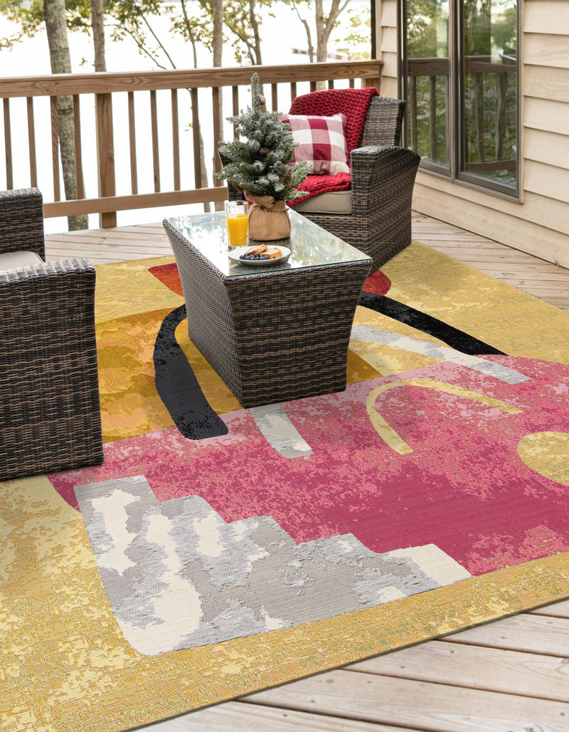 Urban Terrace Collection Area Rug -  Skyline Square Multi  lifestyle 38