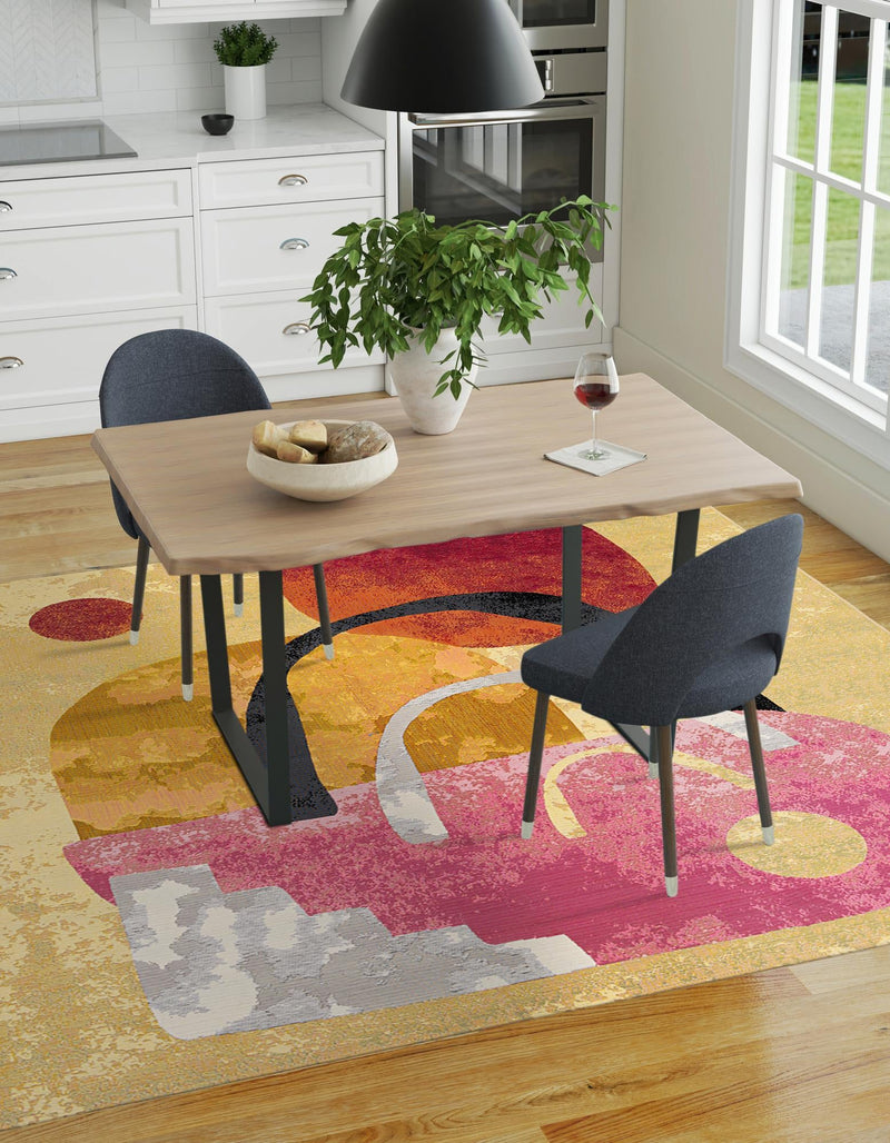 Urban Terrace Collection Area Rug -  Skyline Square Multi  lifestyle 47