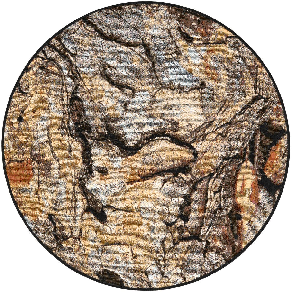 Urban Terrace Collection Area Rug -  Horizon Round Multi  lifestyle 24