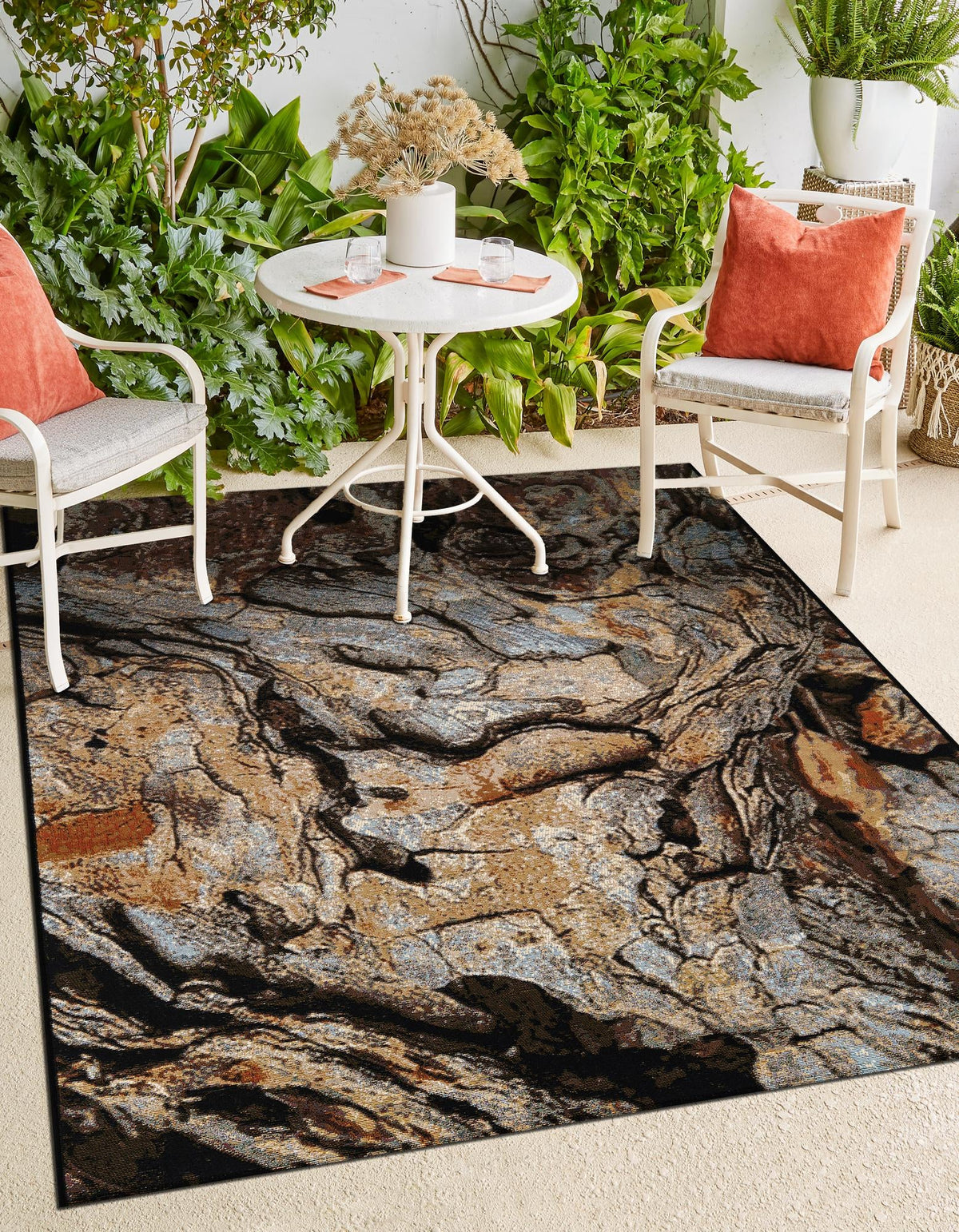 Urban Terrace Collection Area Rug -  Horizon Rectangle Multi  lifestyle 3