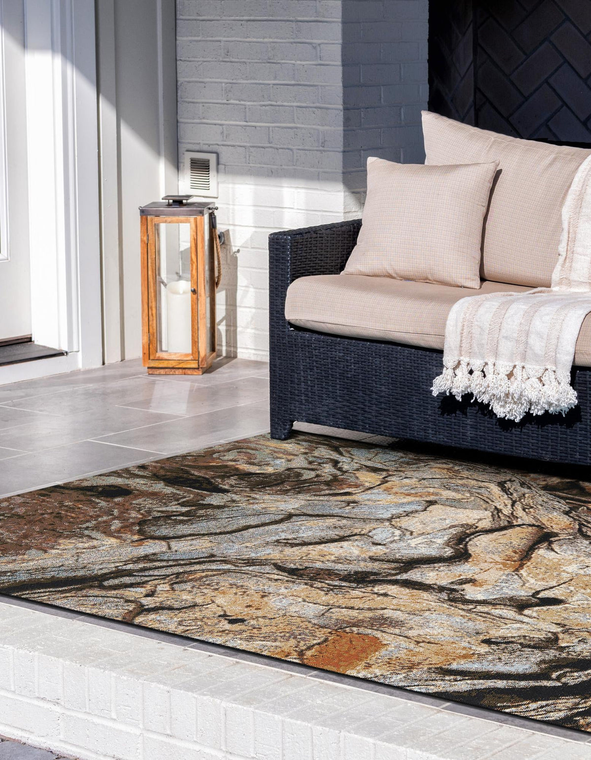 Urban Terrace Collection Area Rug -  Horizon Rectangle Multi  lifestyle 4
