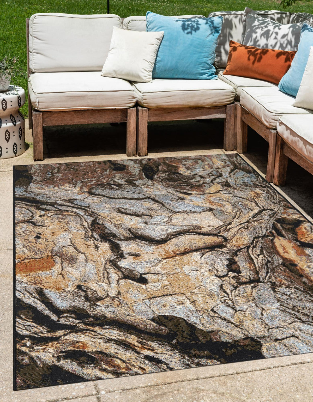 Urban Terrace Collection Area Rug -  Horizon Rectangle Multi  lifestyle 6