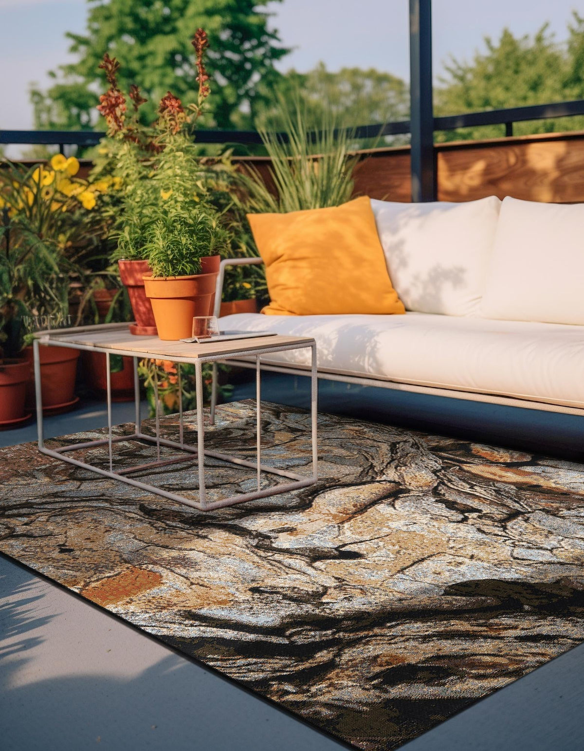 Urban Terrace Collection Area Rug -  Horizon Rectangle Multi  lifestyle 8