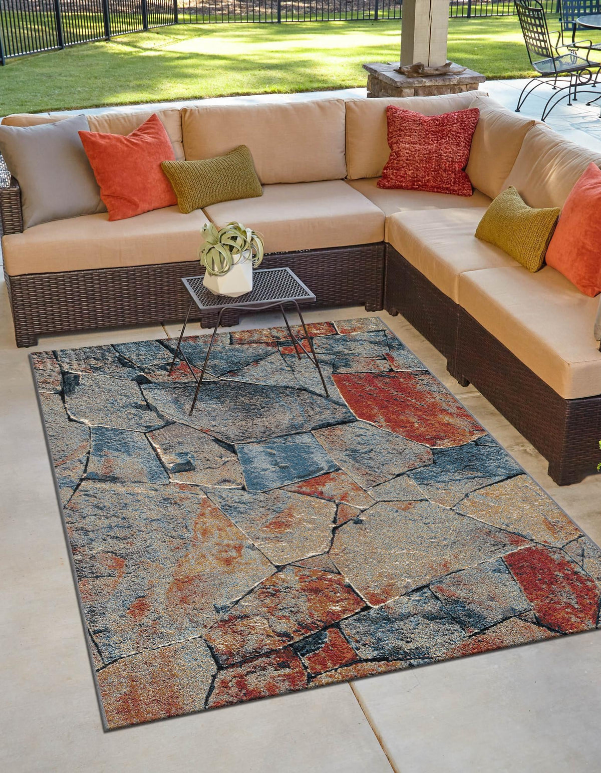 Urban Terrace Collection Area Rug -  Boulevard Rectangle Multi  lifestyle 2