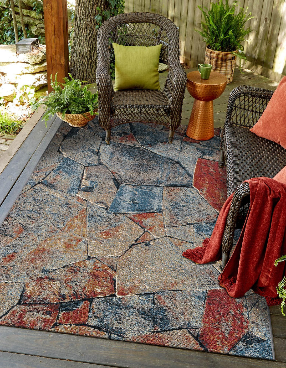 Urban Terrace Collection Area Rug -  Boulevard Rectangle Multi  lifestyle 3