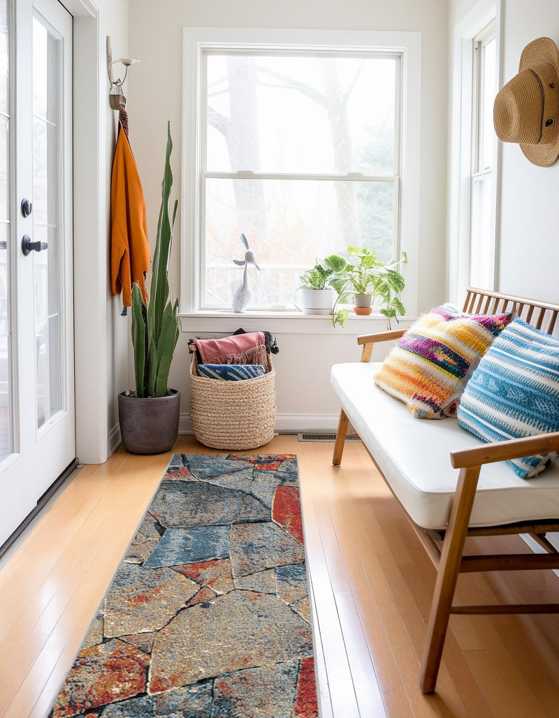 Urban Terrace Collection Area Rug -  Boulevard Runner Multi  lifestyle 40